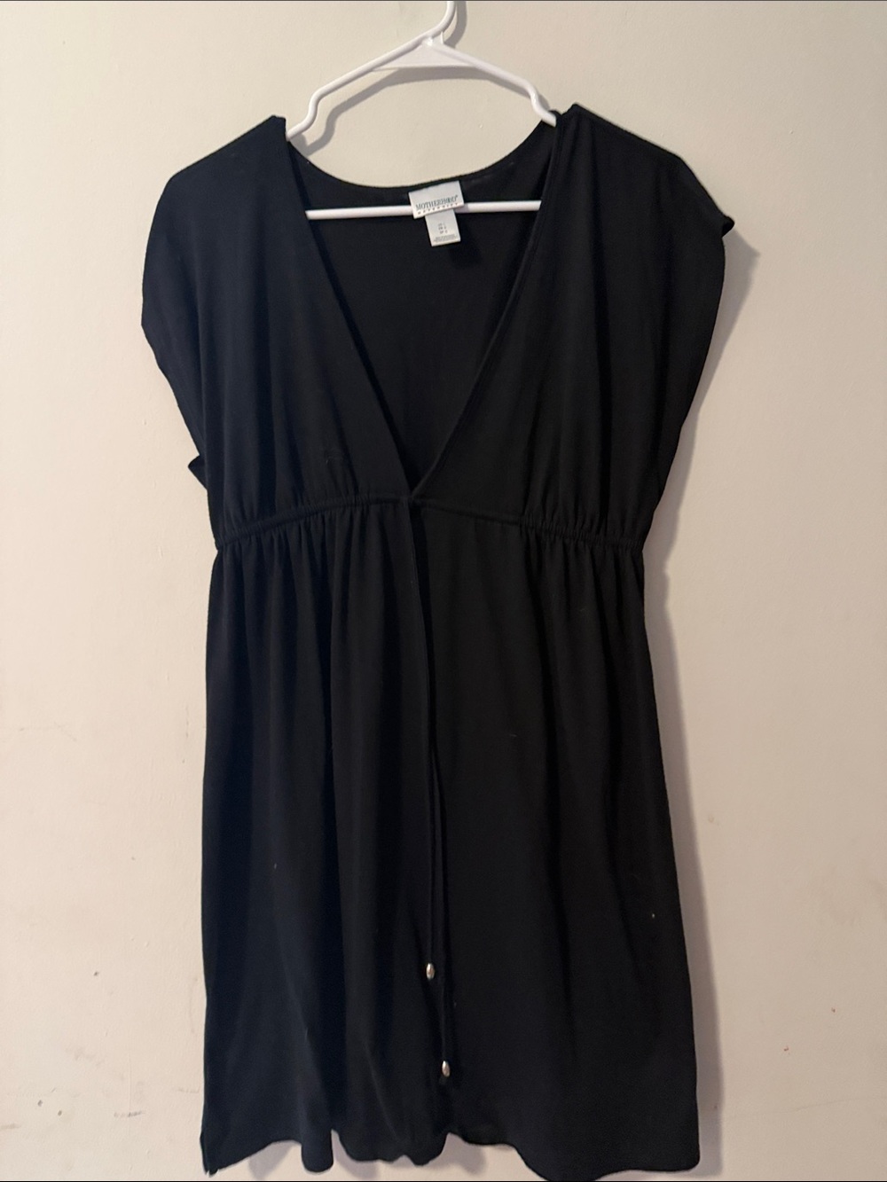 Motherhood Black V-Neck Drawstring Tunic